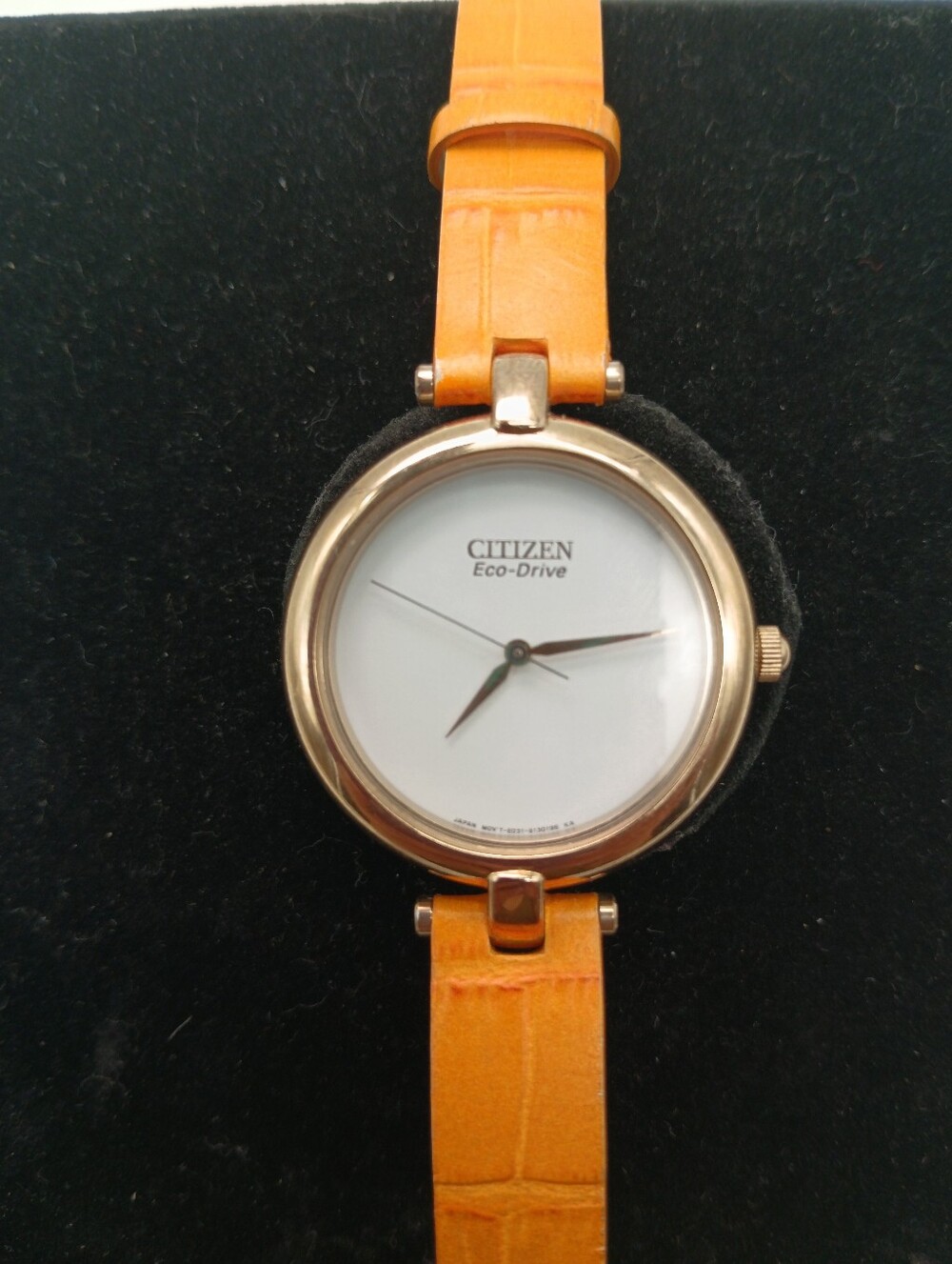 Citizen Eco-Drive Minimalist Round Watch in Orange Strap Rare